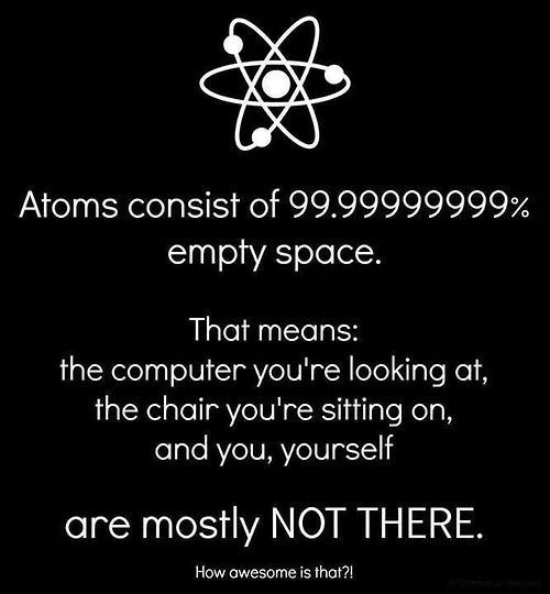 Matter consist 99.99% empty space